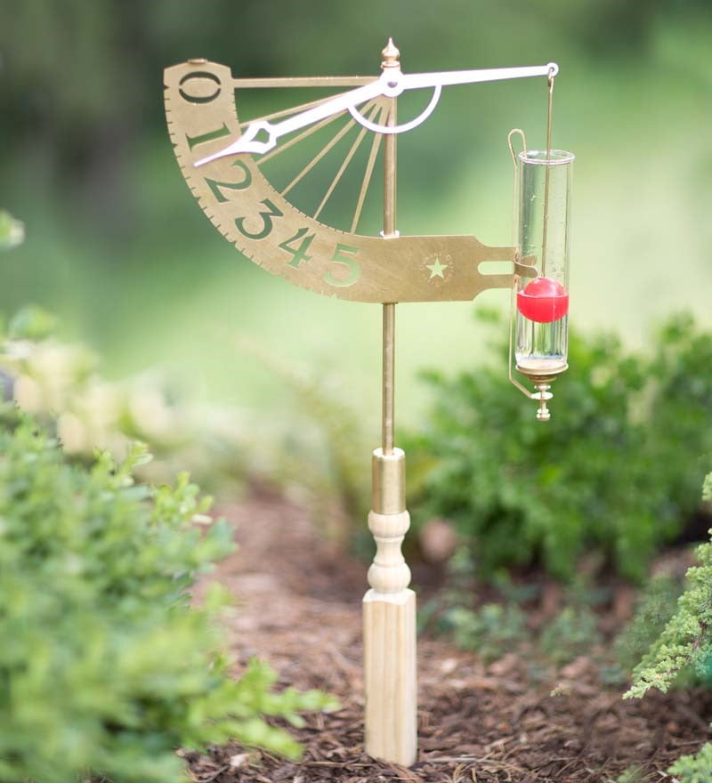 Solid Brass Jeffersonian Rain Gauge by Plow & Hearth