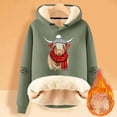 thumbnail image 2 of Women Sweatshirts Women's Hooded Sweatshirt for Everyday and Travel Lined Winter Coat with Solid Color Design for All Seasons Green 4XL, 2 of 4