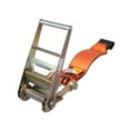 thumbnail image 3 of 4" x 30' Ratchet Straps High Abrasion w/ flat hook, WLL 6,667 Trailer Tie Down - Orange (2 Pack), 3 of 6