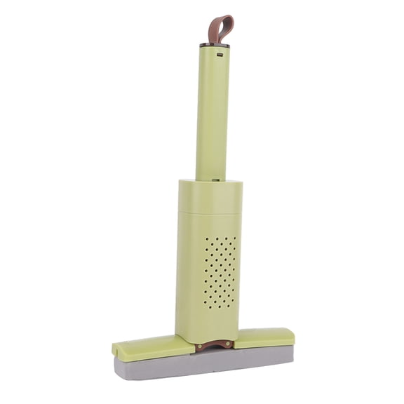 BIMZUC Portable Mini Mop, Self-Squeeze Hand Wash Free Sponge Mop for Kitchen Bathroom Car Cleaning, Strong Absorbent Wet Dry Small Mop, Green