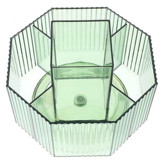 ACDANC Transparent 5-grid 360-degree Rotating Large-capacity Stationery Storage Pen Holder Makeup Organizer for Desk