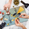 thumbnail image 4 of Occult Cutting Board, Boho Elements with Feather and Rocky Mountain Arrow Design, Decorative Tempered Glass Cutting and Serving Board, Large Size, Sepia Blue, by Ambesonne, 4 of 5