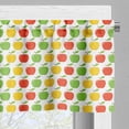 thumbnail image 3 of Ambesonne Colorful Valance Pack of 2, Apples and Leaves Summer, 54"X18", Mustard Dark Pink and Green, 3 of 5