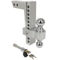 thumbnail image 2 of CCIYU Durable 10" Adjustable Aluminum Trailer Hitch 2" Receiver Dual Ball Mount Drop/Rise Lock, 2 of 5