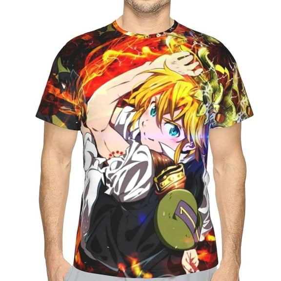 Nanatsu No Taizai The Seven Deadly Sins Unisex 3d Pattern Printed Short Sleeve T-Shirts Casual Graphics Tees Small