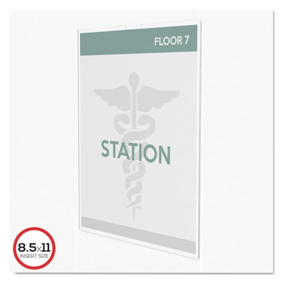 Deflecto Superior Image Cubicle Sign Holder, 8.5 x 11 Insert, Clear