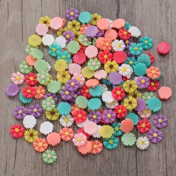 GETAJGHSD 50Pcs Phone Embellishments Flatback with Assorted Color Resin Daisy Flowers for Ornaments