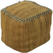 Surya Su Pouf Area Rug POUF-191 Cumin/Dove Gray Stiched Subtle Stripe 18" x 18" x 18"