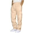 thumbnail image 2 of YDLCAFD Winter Sweatpants For Men Mens Hop Pants Casual Solid Color Track Lace Up Workout Pants With Pocket, 2 of 7