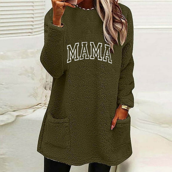 Women's Clothing, Winter Sweatshirts for Women comfort Sweater for anxiety Long Sleeve Shirts Crewneck Casual Warm Cute Long Tops