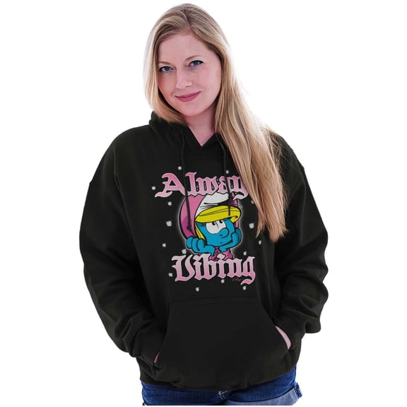 Smurfette Always Vibing Diamonds Hoodie Sweatshirt Women Brisco Brands S