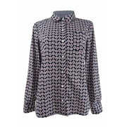 Tommy Hilfiger Women's Cotton Daisy-Print Blouse (S, Sky Captain Multi)