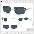 thumbnail image 2 of Luxury Gangster Rimless Jaguar Head Hinge Showy Sunglasses Silver - Black, 2 of 8