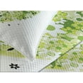 thumbnail image 4 of Ambesonne Green Flower Quilted Bedspread Set 3 Pcs, Valentines Day, King Size, Pale Green White Black, 4 of 5