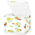 thumbnail image 2 of Colorful birds seamless pattern Large Storage Bins with Linen Collapsible Foldable Storage Cubes Fabric Closet Organizer Containers box with Flip-Top, 2 of 5