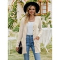 thumbnail image 6 of Women'S 2025 Fall Fashion Cardigan Soft Knit Cardigan for Women Long Sleeve Open Front Coat with Pockets Apricot XXL, 6 of 9