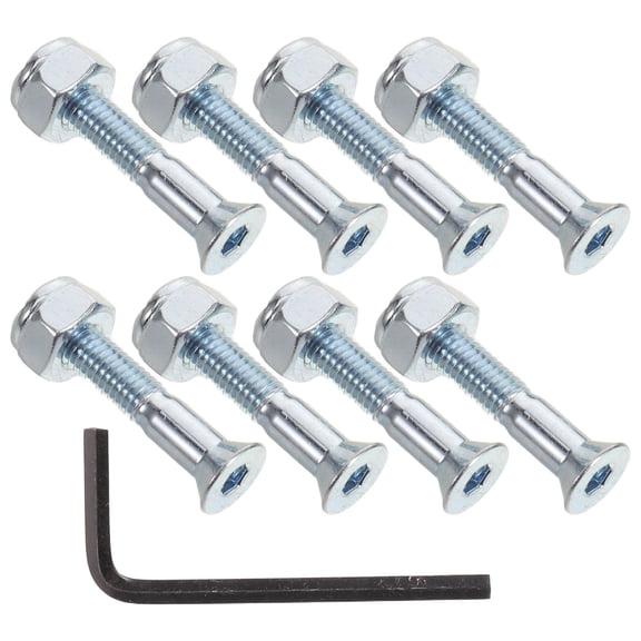 IMIKEYA 8Sets Blue Skateboard Bolts and Nuts Kit with Heavy Duty Protection
