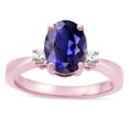 thumbnail image 3 of Star K � 3 Three Stone Oval Genuine Iolite Classic Engagement Promise Ring, 3 of 9