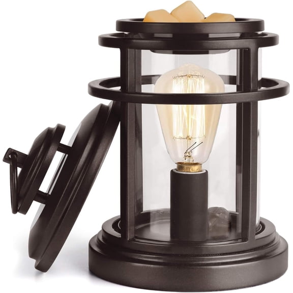 Electric Wax Warmer - Metal Wax Melt Warmer for Scented Wax,Candle Wax Burner Fragrance Warmer and 2 Edison Bulbs, Wax Melt Melter for Home Decor Office,Birthday Gifts for Women