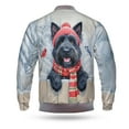 thumbnail image 2 of Playful Scottish Terrier Welcomes Winter Snowy Day with Cardinal Bird All Over Print 3D Baseball Jacket Scottie Dog Lover Gifts Bomber Jacket Softball - 12017, 2 of 6