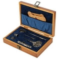 thumbnail image 3 of Juego de tijeras de bordado vintage, caja de costura de acero inoxidable y madera, kit de tijeras, herramientas de costura y bordado multifuncionales, color plateado, 3 of 14