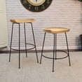 thumbnail image 2 of Carolina Chair & Table Diya 30.5" Barstool - Set of 2 - Natural Seat - Black Base, 2 of 4