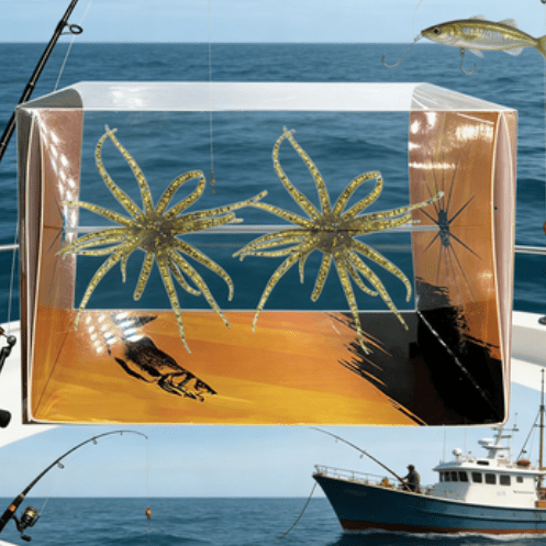 Floating Sea Urchin Soft Fishing Lures – 2.36" TPR Bait with Reflective Flashing Stars, Tear-Resistant for Bass, Trout & Walleye, Versatile for Jig Heads & Drop Shot Rigs