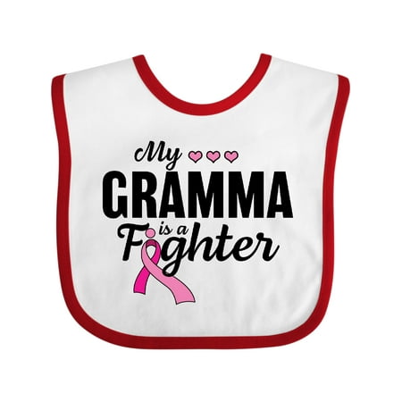 

Inktastic Breast Cancer Awareness My Gramma is a Fighter Gift Baby Boy or Baby Girl Bib