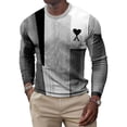 thumbnail image 1 of MAWCLOS Hauts à Imprimé Géométrique pour Hommes, Col Rond, Style K L, 1 of 2