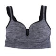 thumbnail image 1 of Mujer Yoga Fitness Stretch Entrenamiento Camiseta sin mangas Chaleco sin costuras Sujetador deportivo acolchado inalámbrico (Negro L), 1 of 5