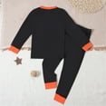 thumbnail image 4 of MUXiin Boys Halloween Pajama Set Pumpkin Skeleton Print Top and Pants Comfortable Kids Sleepwear for Festive Nights and Cozy Outfits Black 7-8 Years, 4 of 8