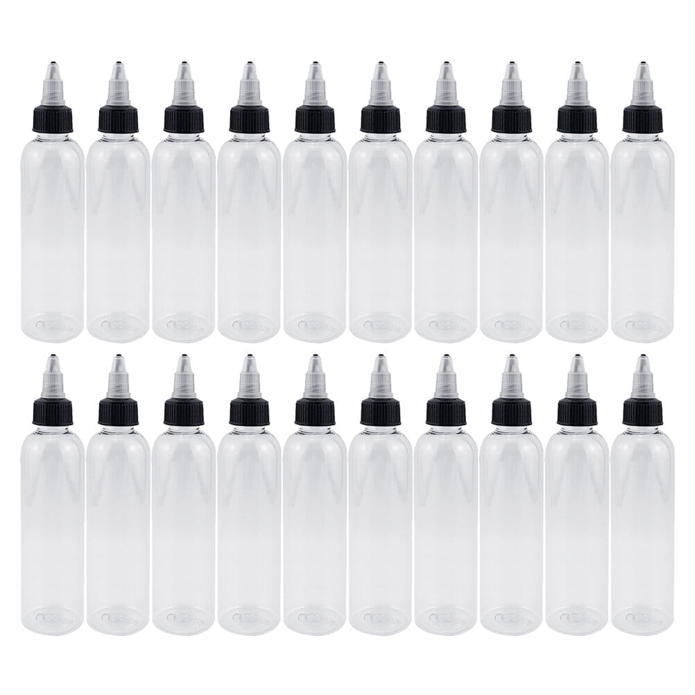 Homemaxs 20pcs 120ml Clear Refillable Empty Plastic Squeeze Bottle Hair