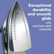 Hamilton Beach Professional Clothing Iron, Steam Iron for Clothes with Stainless Steel Soleplate, Silver