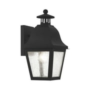 Livex Lighting Amwell Outdoor Brass Wall Lantern in Black