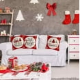 thumbnail image 3 of Christmas Pillow Covers 18"x18" Set of 4 for Christmas Decor Holiday Rustic Linen Pillow Case for Sofa Couch Christmas Decorations, 3 of 4