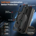 thumbnail image 2 of for iPhone 16 Pro Max Case with Ring Kickstand, 360°+120° Rotation, Compatible with MagSafe, Magnetic Car Mount Support, Shockproof Dual Layer Soft TPU + Hard PC Protective Cover, Black, 2 of 7