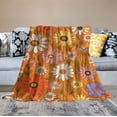 thumbnail image 2 of ARISTURING  Retro Hippie 60s 70s Aesthetic Boho Throw Blanket, Trendy Funky Colorful Vintage Cottagecore Floral Flower Botanical Vegan Plants Cozy Travel Blanket Perfect for Sofa Bed, 2 of 6