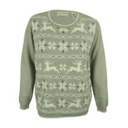 Alfred Dunner Women's Reindeer Fair Isle Sweater (1X, Multi)