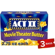 Act II Movie Theater Butter Microwave Popcorn, 2.75 oz., 3-Count Bags