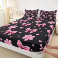thumbnail image 4 of Manfei Cute Bow Knot Bed Sheets,Pink Cherry Blossom Full Size Sheets,4-Piece,1 Flat Sheet,1 Fitted Sheet and 2 Pillowcases, 4 of 6