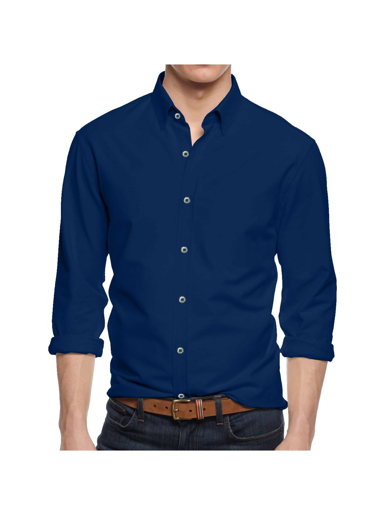 Alta Men's Long Sleeve Button Down Cotton Slim Fit Pointed Collar