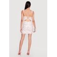 thumbnail image 3 of Women's Floral Sequin Side Ruched Lace Up Back Mini Dress, 3 of 3