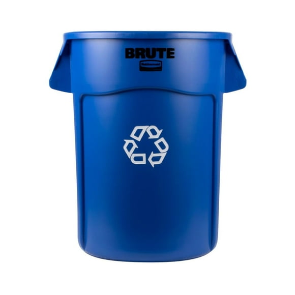 Brute® Recycling Can With Venting Channel,44 Gal, Blue, 1/Each