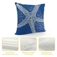 thumbnail image 4 of Shiartex Nautical Coastal Throw Pillow Covers - Ocean Themed - Beach, Coral, Starfish, Seashell - Couch Pillow Covers - Outdoor, Sofa Cushion Cover - Modern Decor for Bed, Living Room - Blue White, 4 of 5