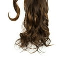 thumbnail image 4 of SHCKE 20" 22" Ponytail Extension Straight Curly Wrap Around Ponytail Extensions Synthetic Fiber Hair Extension Dark Brown Mix Light Auburn Hairpiece for Women, 4 of 4