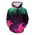 thumbnail image 1 of Pulls à Capuche Surdimensionnés pour Femmes Automne et Hiver Hommes et Femmes Chandail à Capuche Imprimé Flamme Blouse avec Poche Col Rond Chandail en Molleton Grande Taille Hauts Rose Vif, 1 of 6