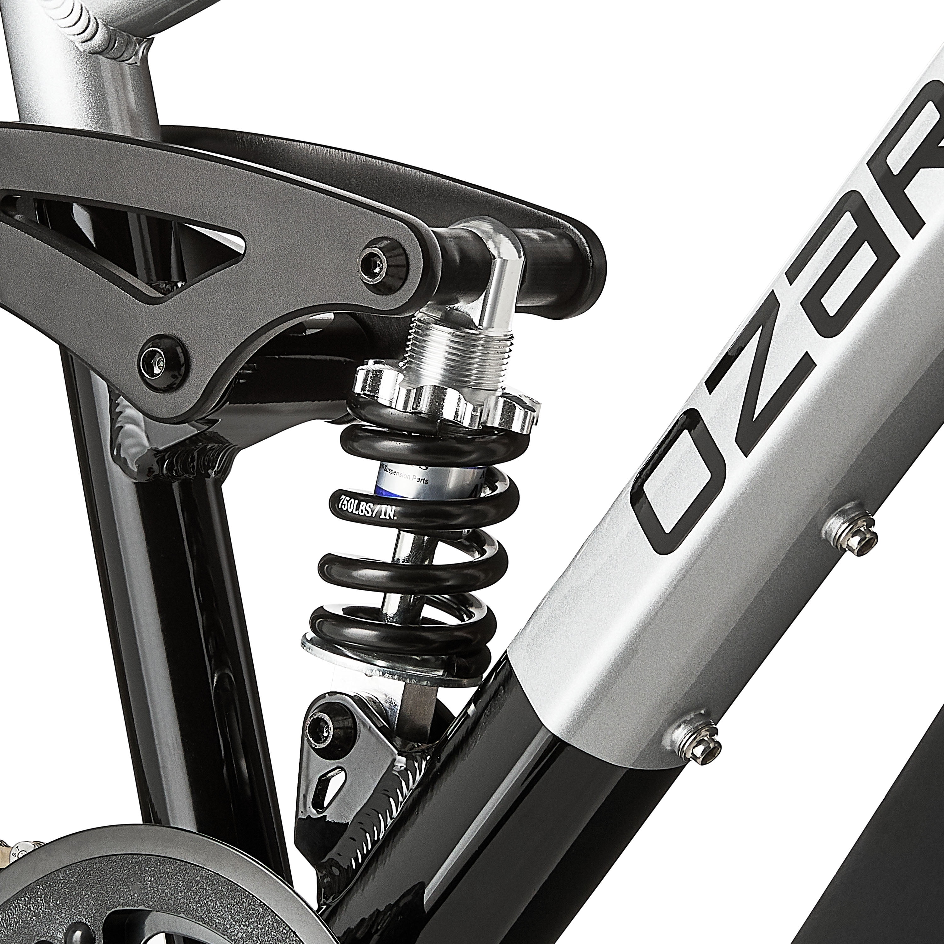 Ozark Trail 24" FS.1 Epictrail Full Suspension Mountain Bike, Fits Riders 4'6" - 5'6", Silver, Teens and Adults, Unisex