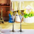 thumbnail image 2 of 2PCS Champagne Flute Creative Heart Decor Toasting Glass Champagne Glass, 2 of 10