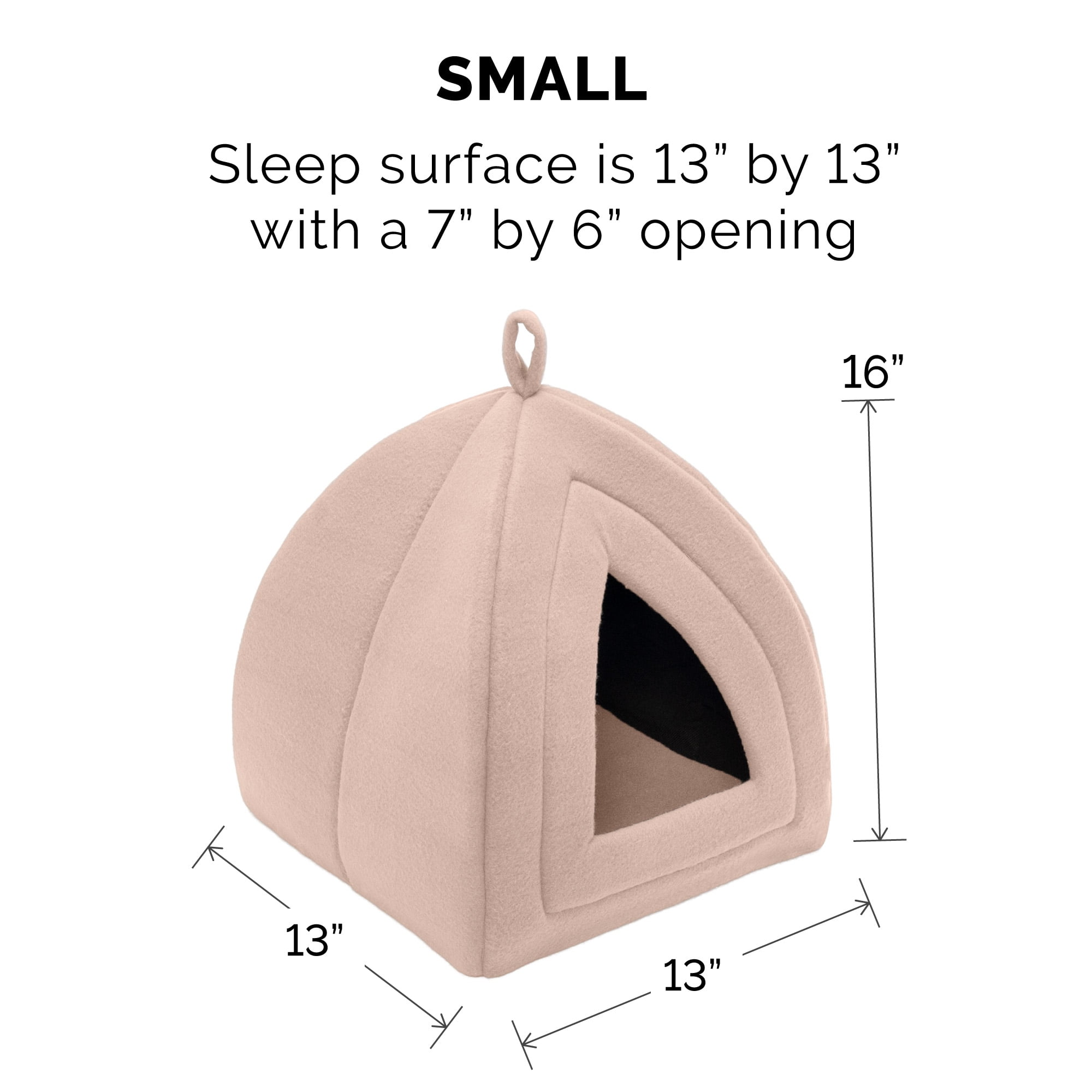 FurHaven Pet Products Fleece Tent Hooded Pet Bed for Cats & Small Dogs - Beige Buff