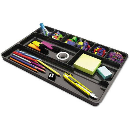 - (3 Pack) Universal Recycled Drawer Organizer, Nine Compartments, Plastic, 14 x 9 x 1 1/8 -UNV08120